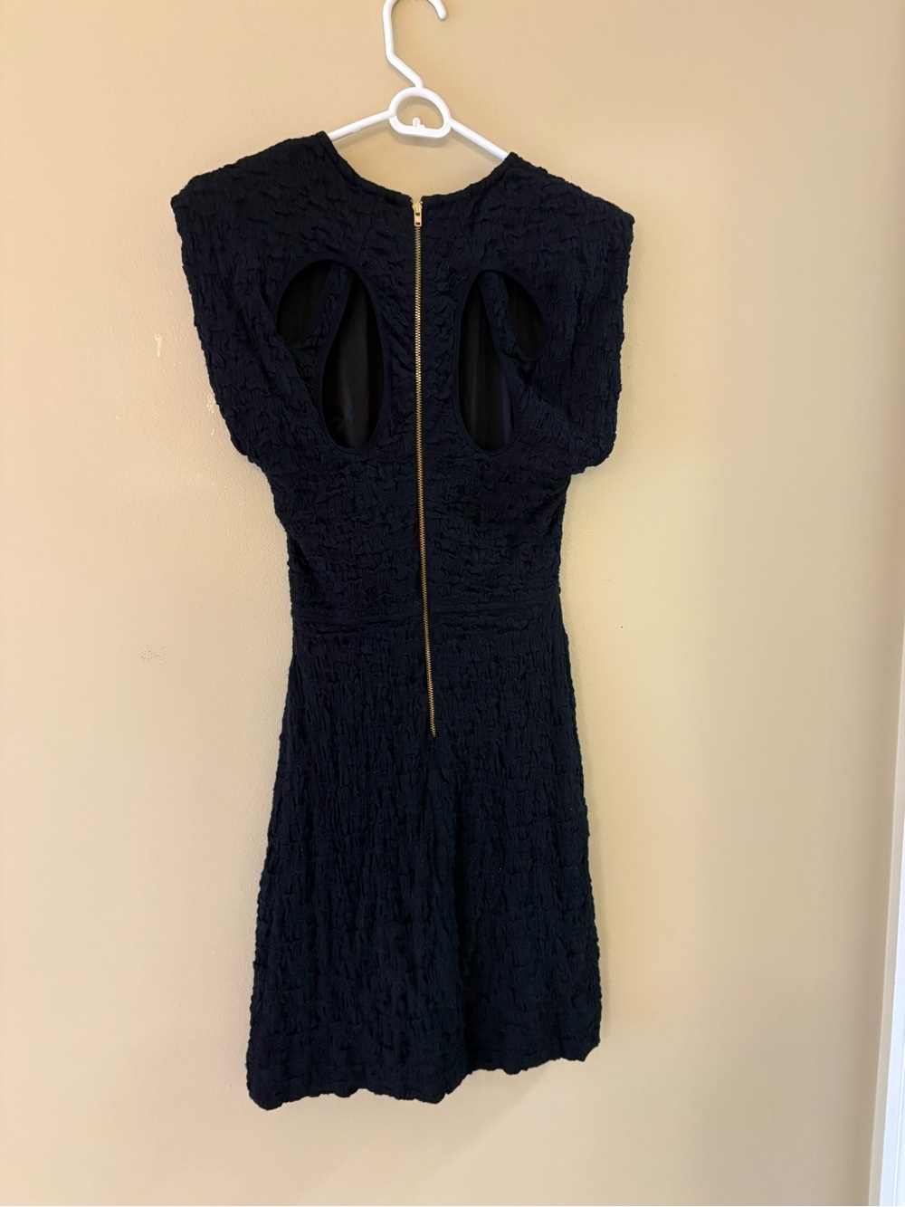 Anthropologie Black Textured Mini Dress - Picture 2 of 4